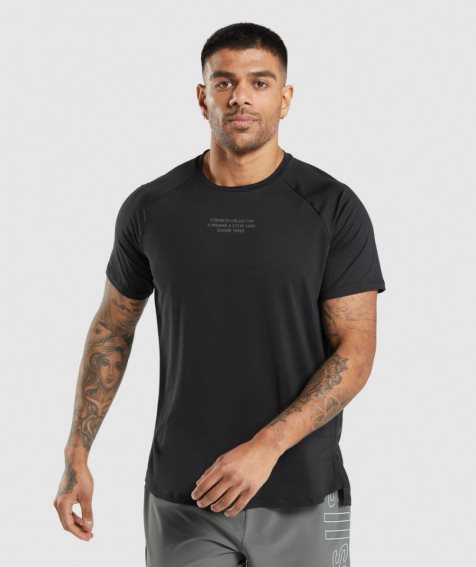 Men's Gymshark Steve Cook T-Shirts Black | NZ 7FQRGH